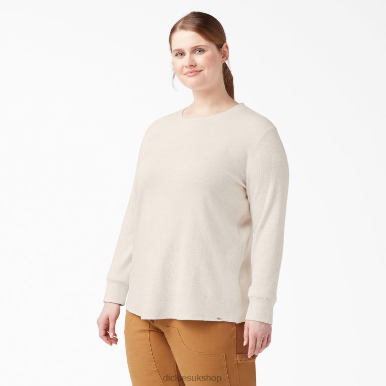 Plus Long Sleeve Thermal Shirt Women Dickies Oatmeal Heather (O2H) 88T842073 Apparel