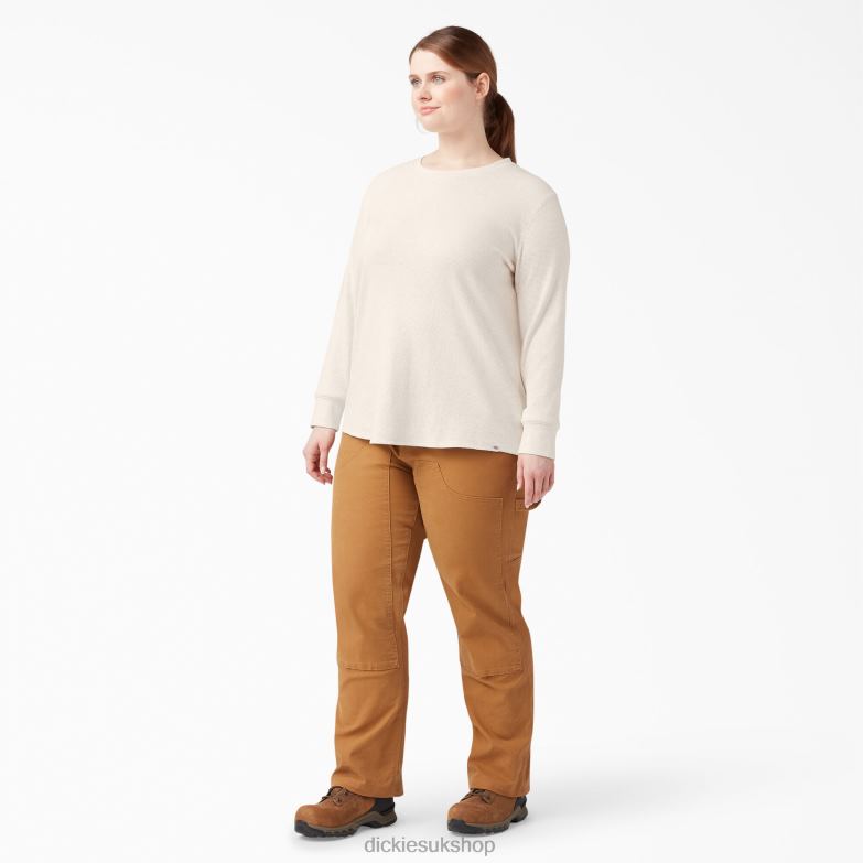 Plus Long Sleeve Thermal Shirt Women Dickies Oatmeal Heather (O2H) 88T842073 Apparel