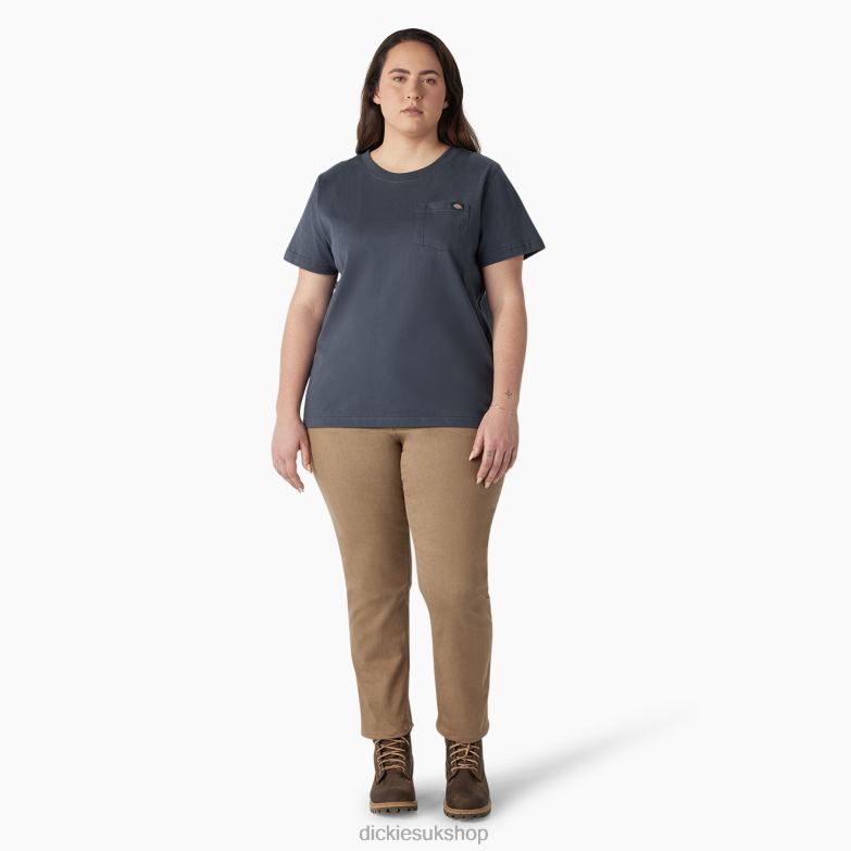 Plus Short Sleeve Heavyweight T-Shirt Women Dickies Airforce Blue (AF) 88T841965 Apparel