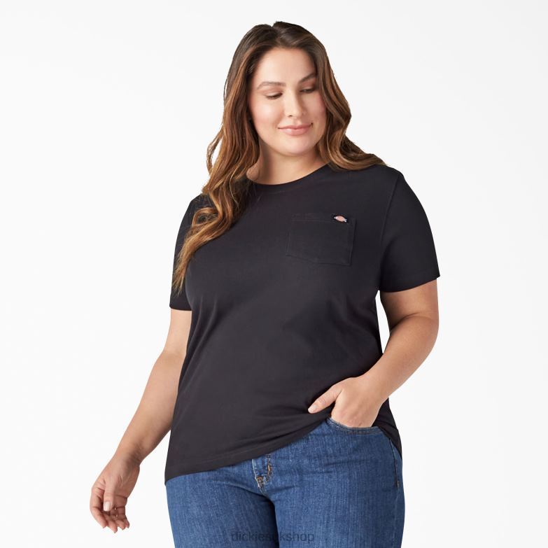 Plus Short Sleeve Heavyweight T-Shirt Women Dickies Black (BK) 88T841967 Apparel