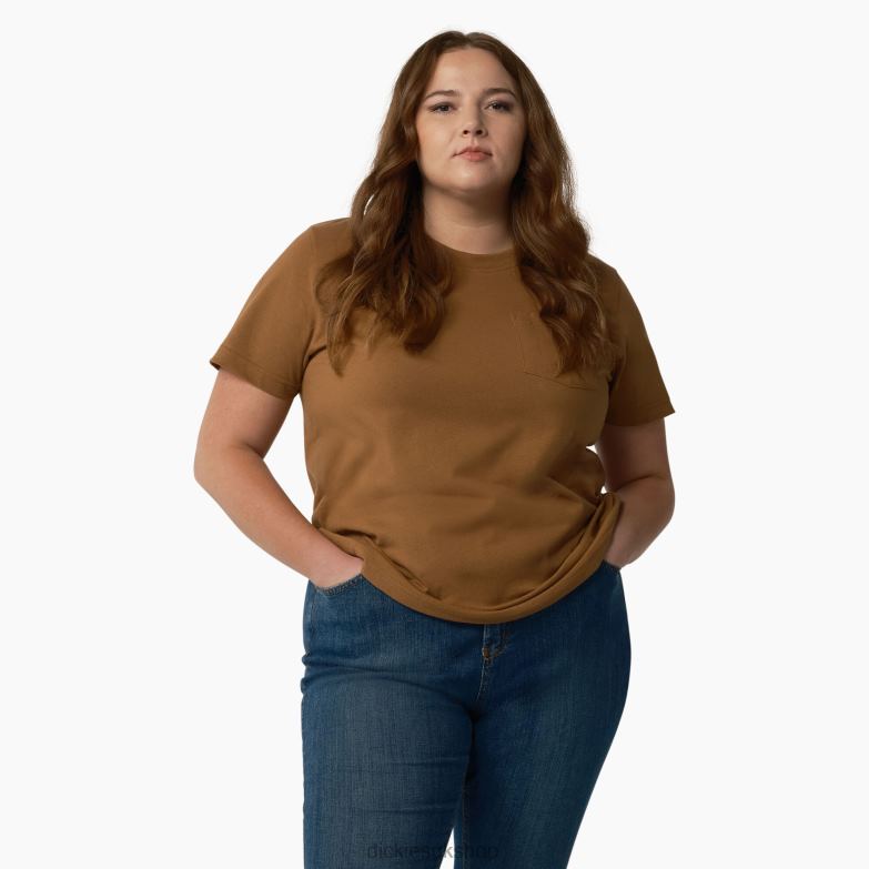 Plus Short Sleeve Heavyweight T-Shirt Women Dickies Brown Duck (BD) 88T841966 Apparel