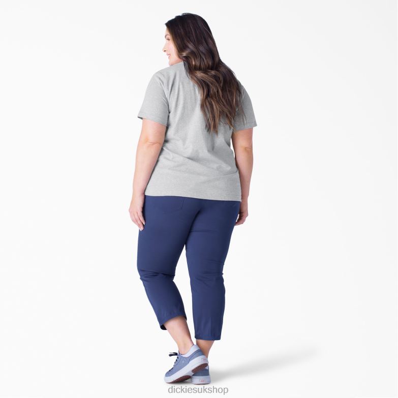Plus Short Sleeve Heavyweight T-Shirt Women Dickies Heather Gray (HG) 88T841970 Apparel