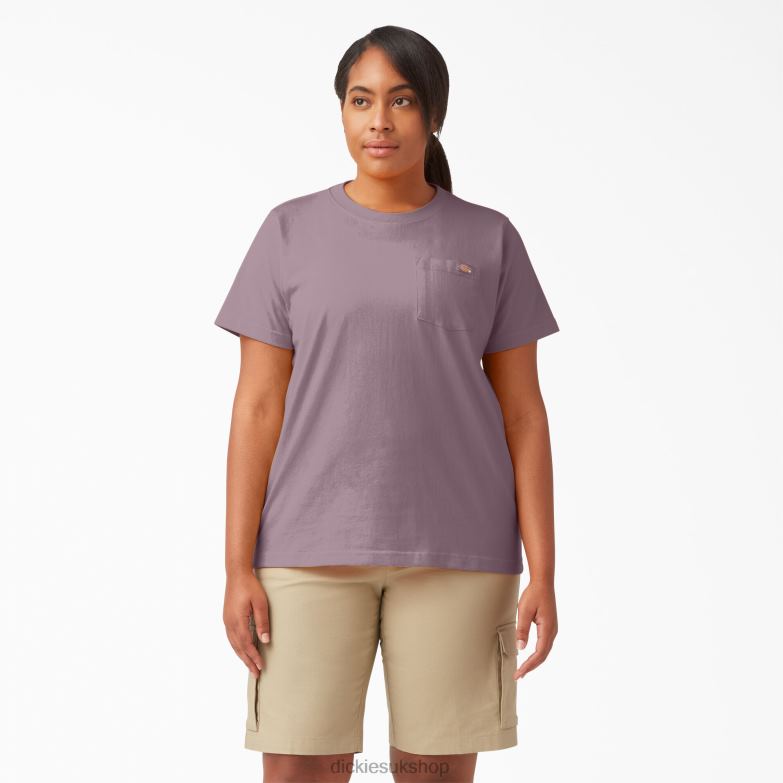 Plus Short Sleeve Heavyweight T-Shirt Women Dickies Lilac (LC) 88T841971 Apparel