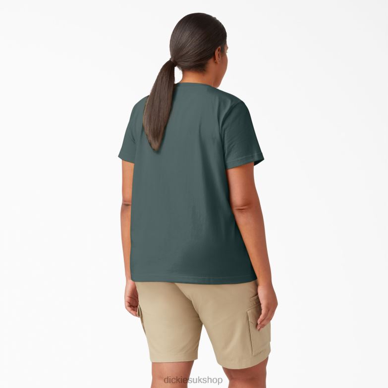 Plus Short Sleeve Heavyweight T-Shirt Women Dickies Lincoln Green (LN) 88T841972 Apparel