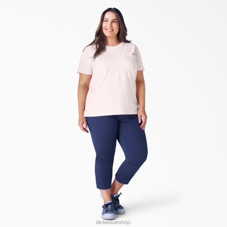 Plus Short Sleeve Heavyweight T-Shirt Women Dickies Lotus Pink (LO2) 88T841973 Apparel