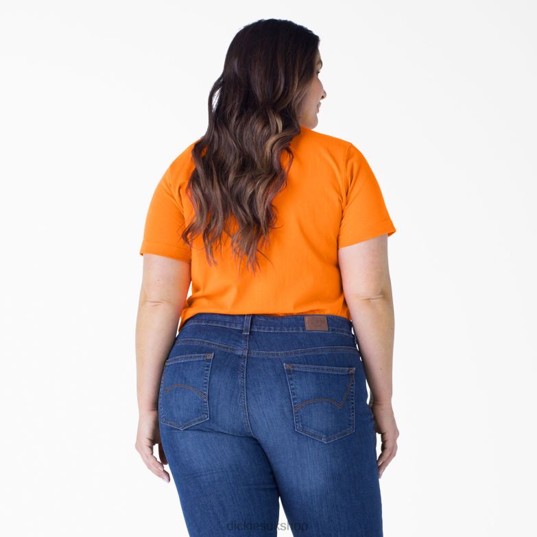 Plus Short Sleeve Heavyweight T-Shirt Women Dickies Orange (OR) 88T841974 Apparel