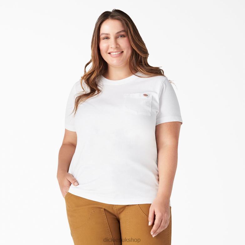 Plus Short Sleeve Heavyweight T-Shirt Women Dickies White (WH) 88T841976 Apparel