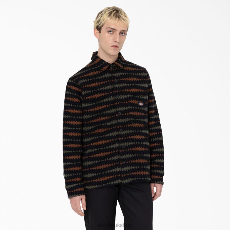 Falkville Long Sleeve Shirt Men Dickies Black/Military Green (BMN) 88T84939 Apparel