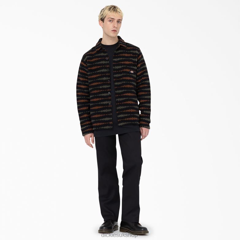 Falkville Long Sleeve Shirt Men Dickies Black/Military Green (BMN) 88T84939 Apparel
