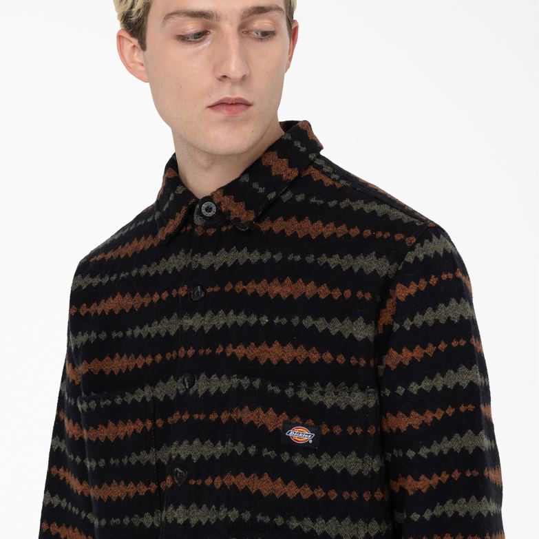 Falkville Long Sleeve Shirt Men Dickies Black/Military Green (BMN) 88T84939 Apparel