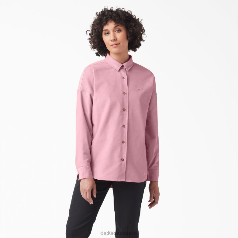 Halleyville Oversized Corduroy Shirt Women Dickies Foxglove (F2G) 88T842185 Apparel