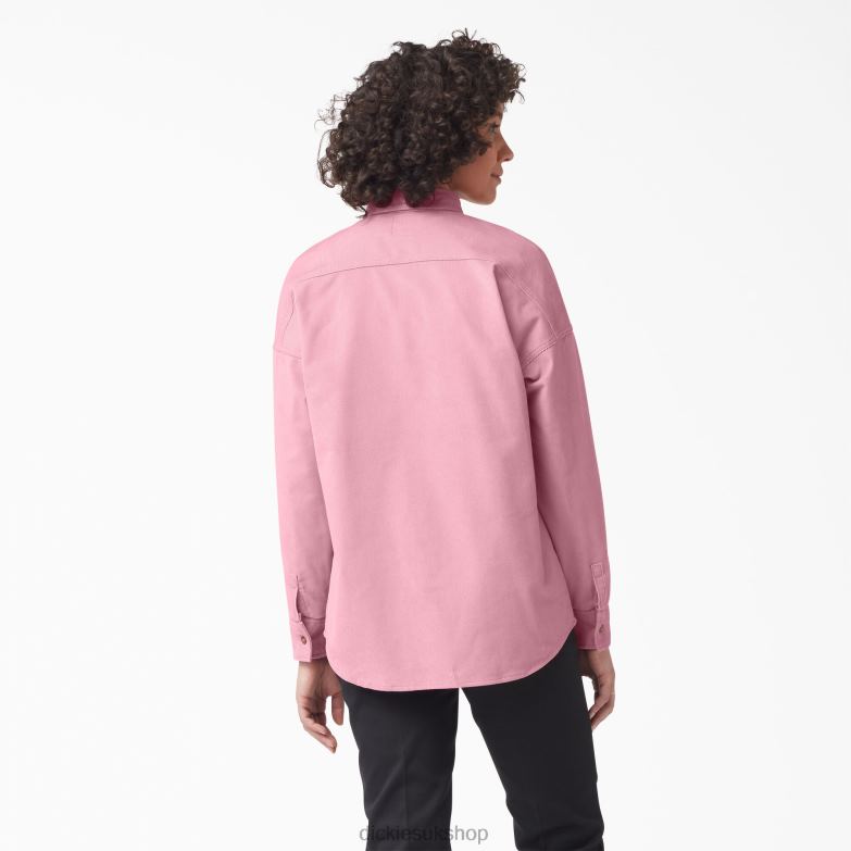 Halleyville Oversized Corduroy Shirt Women Dickies Foxglove (F2G) 88T842185 Apparel