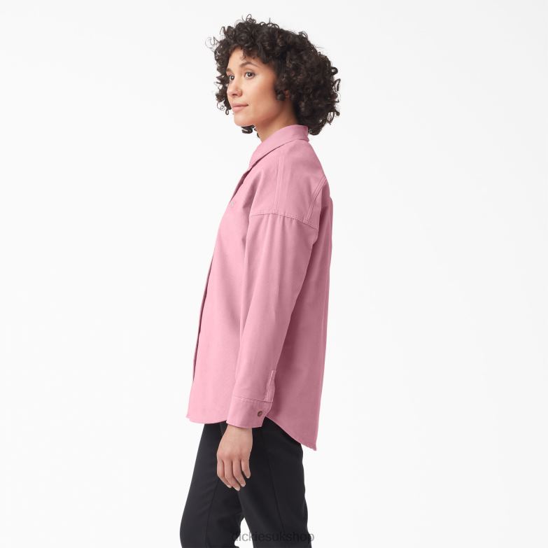 Halleyville Oversized Corduroy Shirt Women Dickies Foxglove (F2G) 88T842185 Apparel