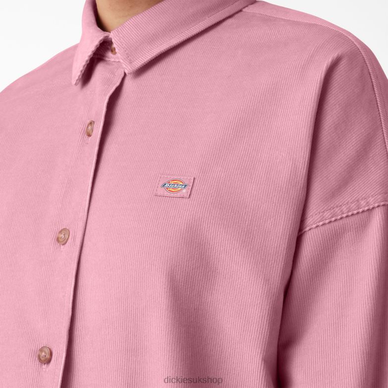Halleyville Oversized Corduroy Shirt Women Dickies Foxglove (F2G) 88T842185 Apparel