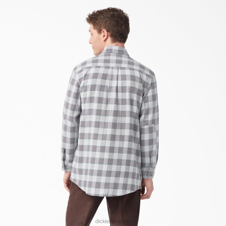 Long Sleeve Flannel Shirt Men Dickies Ultimate Gray Plaid (UPR) 88T84782 Apparel