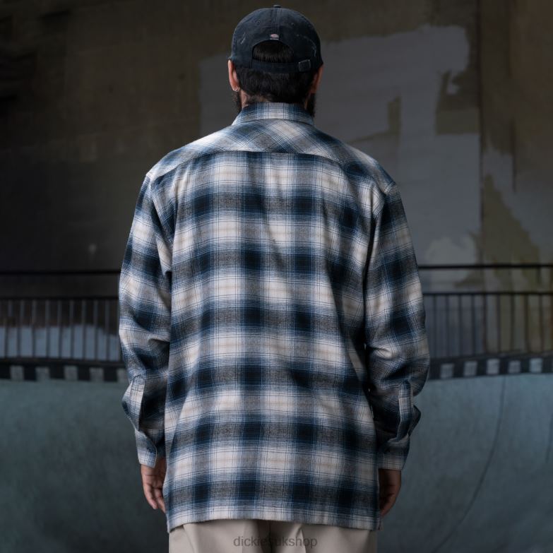 Ronnie Sandoval Brushed Flannel Shirt Men Dickies Blue Ombre Plaid (OL2) 88T84730 Apparel