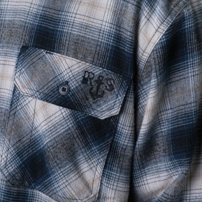 Ronnie Sandoval Brushed Flannel Shirt Men Dickies Blue Ombre Plaid (OL2) 88T84730 Apparel