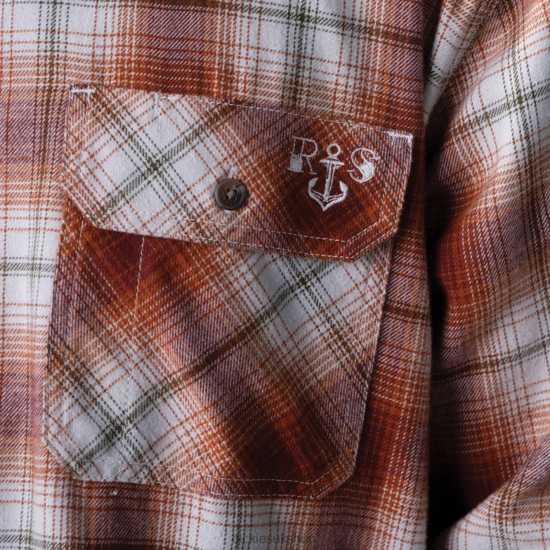 Ronnie Sandoval Brushed Flannel Shirt Men Dickies Burnt Ombre Plaid (OB2) 88T84729 Apparel