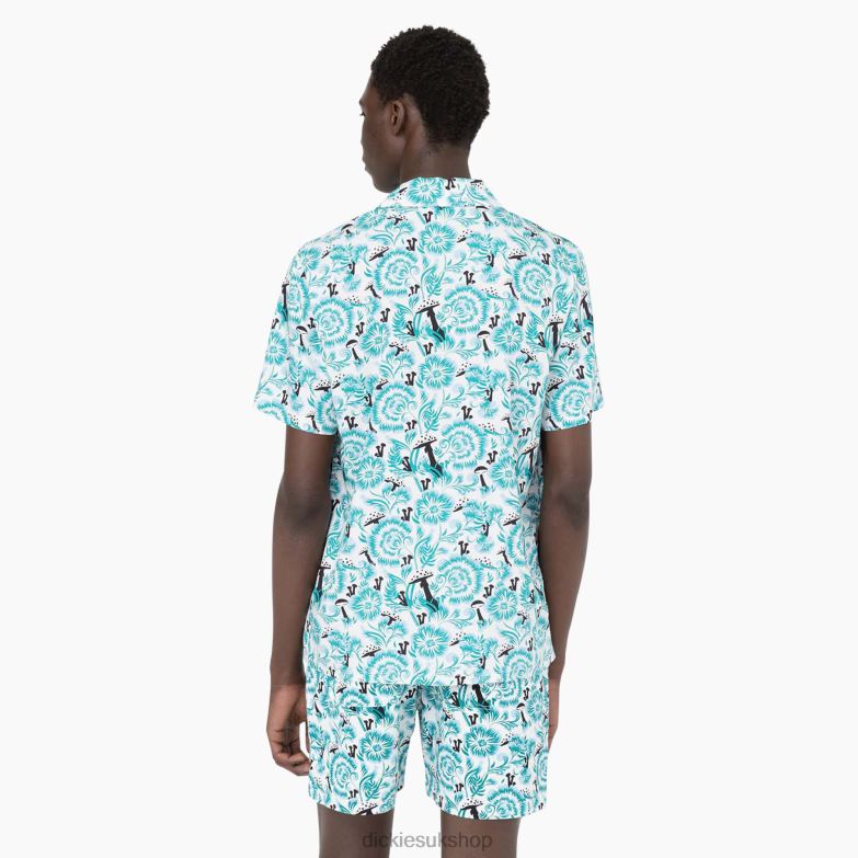 Roseburg Short Sleeve Shirt Men Dickies Blue Floral Print (GG2) 88T84588 Apparel