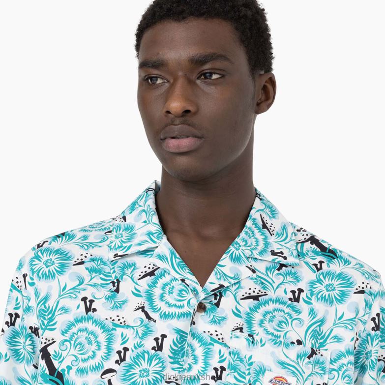 Roseburg Short Sleeve Shirt Men Dickies Blue Floral Print (GG2) 88T84588 Apparel