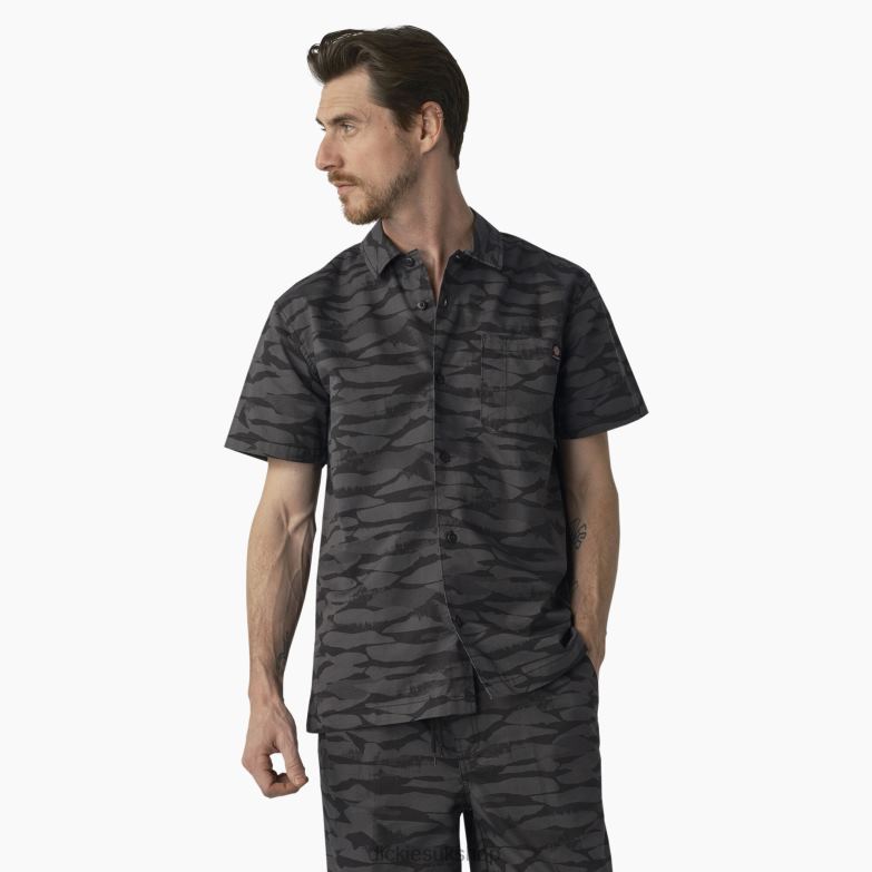 Skateboarding Cooling Relaxed Fit Shirt Men Dickies Black Tonal Concrete Camo (BNC) 88T84824 Apparel