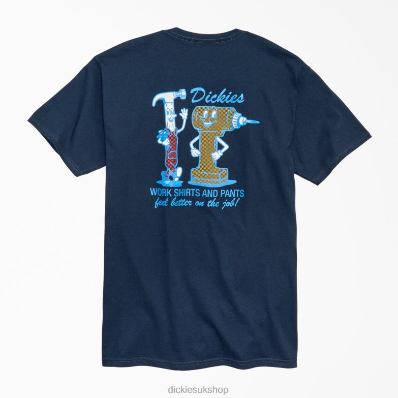 Feel Better On The Job Graphic T-Shirt Men Dickies Dark Navy (DN) 88T84858 Apparel
