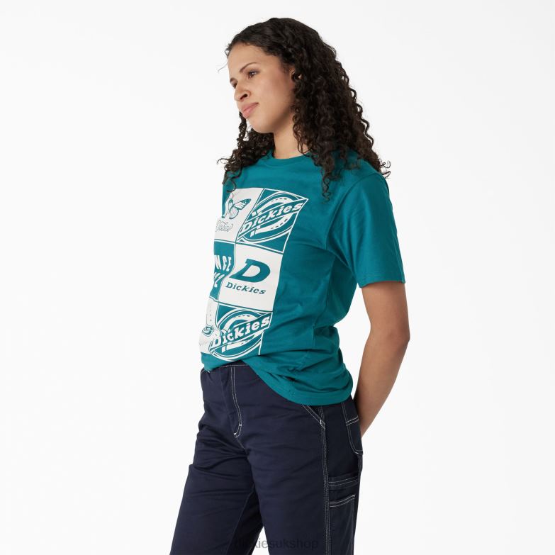 Graphic Band T-Shirt Women Dickies Deep Lake (DL2) 88T842211 Apparel