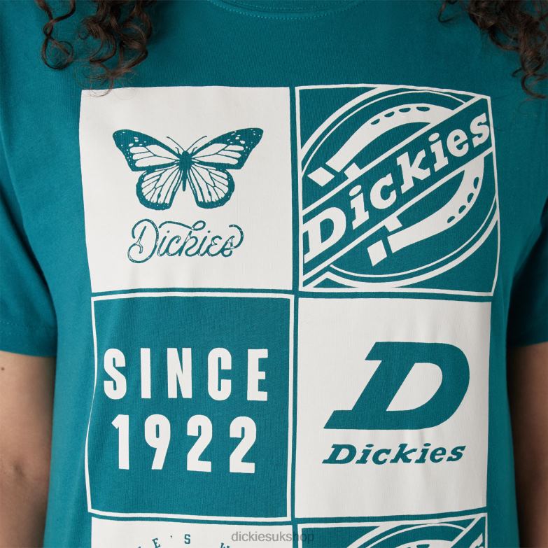 Graphic Band T-Shirt Women Dickies Deep Lake (DL2) 88T842211 Apparel