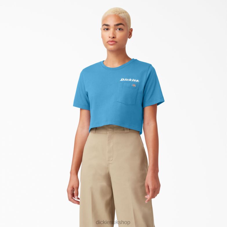 Graphic Cropped T-Shirt Women Dickies Bright Cobalt (B2T) 88T842148 Apparel
