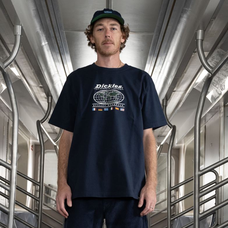 Jake Hayes Graphic T-Shirt Men Dickies Ink Navy (IK) 88T84648 Apparel