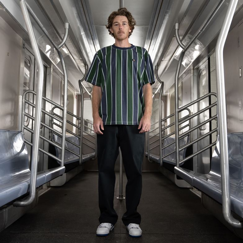 Jake Hayes Striped T-Shirt Men Dickies Navy/Pine Stripe (NSN) 88T84779 Apparel