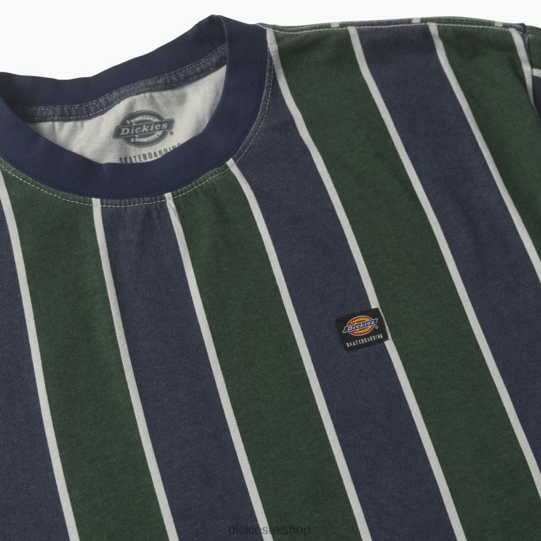 Jake Hayes Striped T-Shirt Men Dickies Navy/Pine Stripe (NSN) 88T84779 Apparel