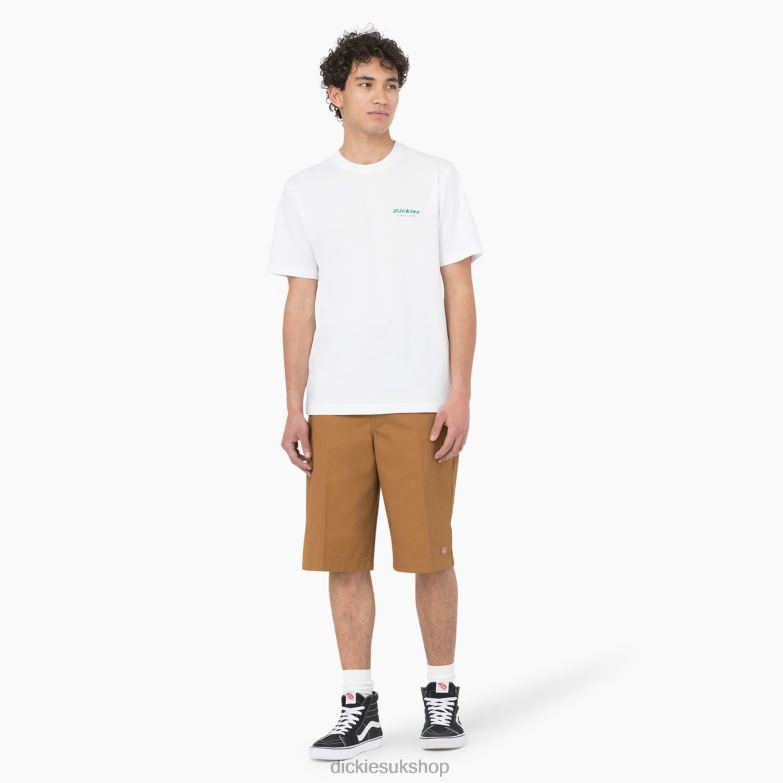 Leesburg Short Sleeve T-Shirt Men Dickies White (WH) 88T84878 Apparel