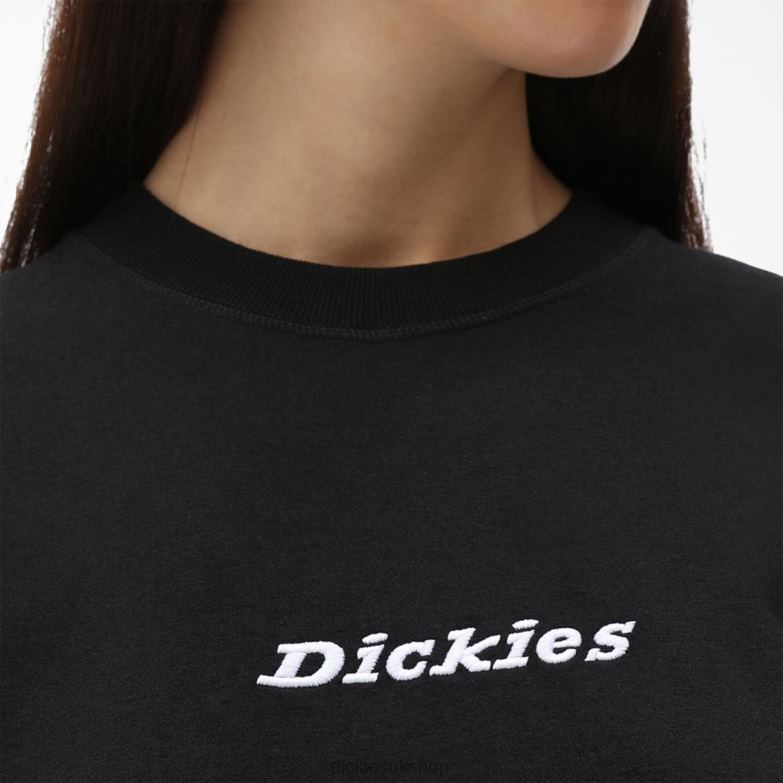 Loretto Cropped T-Shirt Women Dickies Black (KBK) 88T842179 Apparel