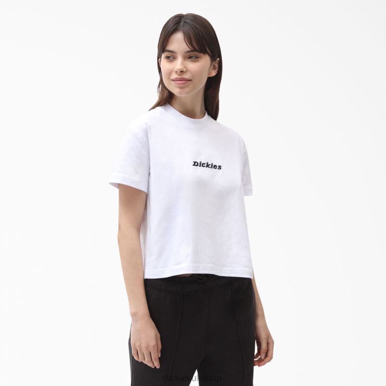 Loretto Cropped T-Shirt Women Dickies White (WH) 88T842180 Apparel