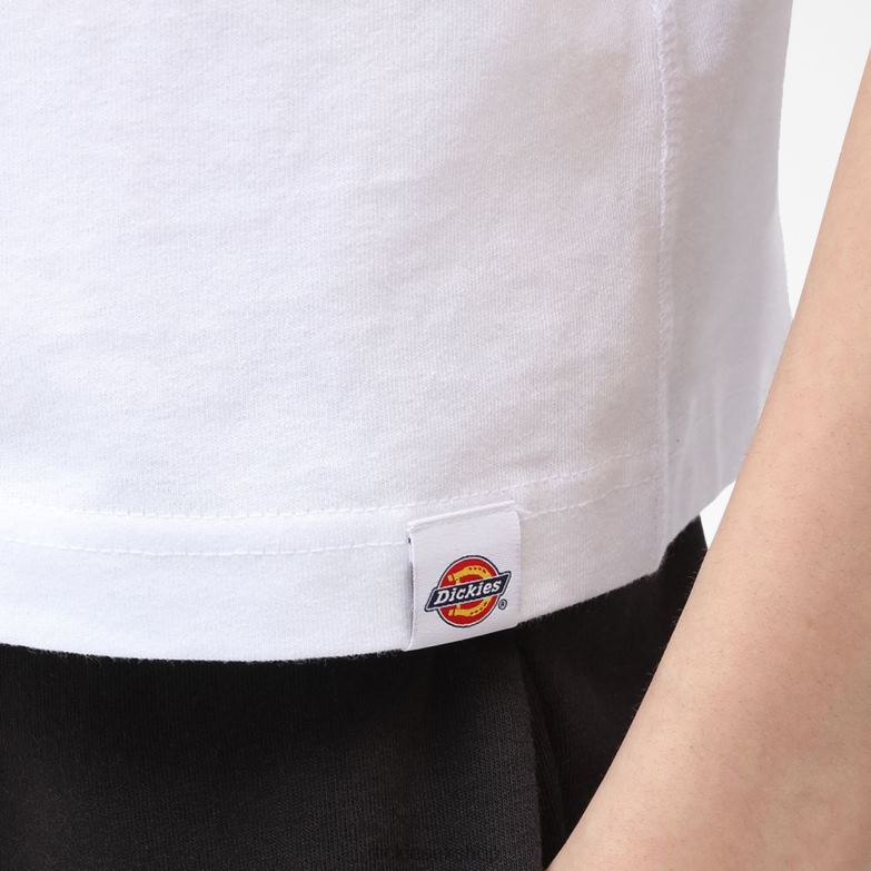 Loretto Cropped T-Shirt Women Dickies White (WH) 88T842180 Apparel