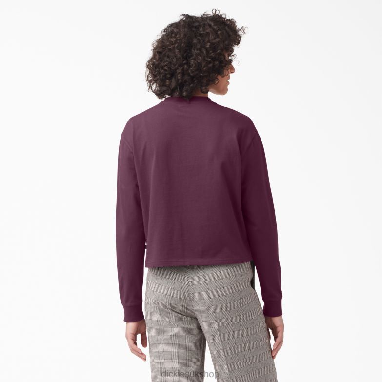 Loretto Long Sleeve Cropped T-Shirt Women Dickies Grape Wine (GW9) 88T842160 Apparel