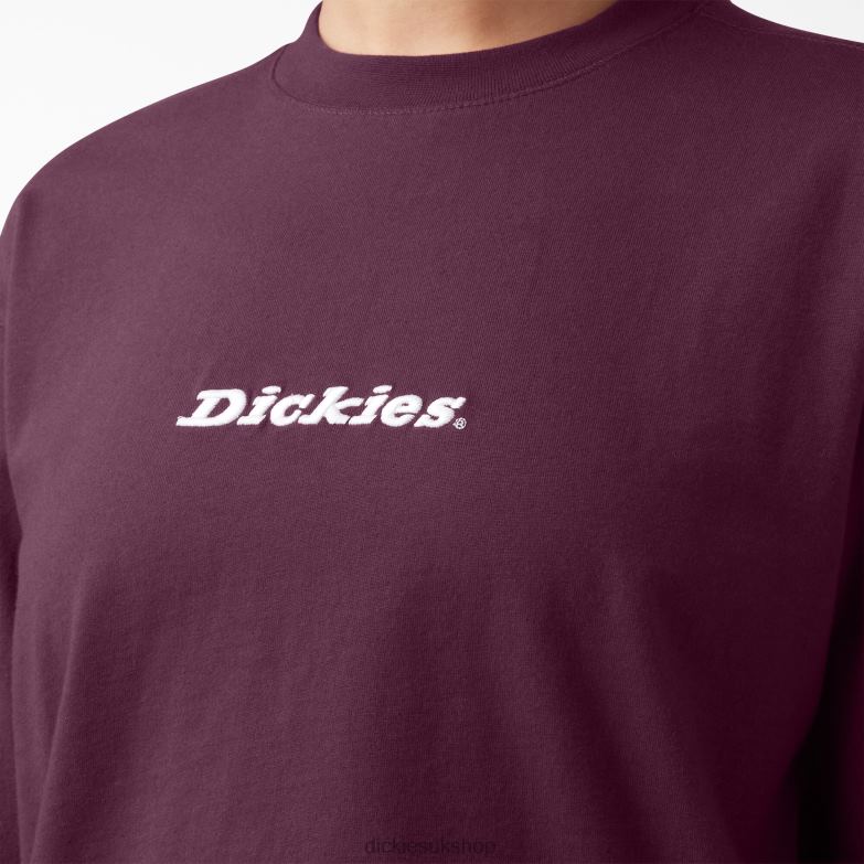 Loretto Long Sleeve Cropped T-Shirt Women Dickies Grape Wine (GW9) 88T842160 Apparel