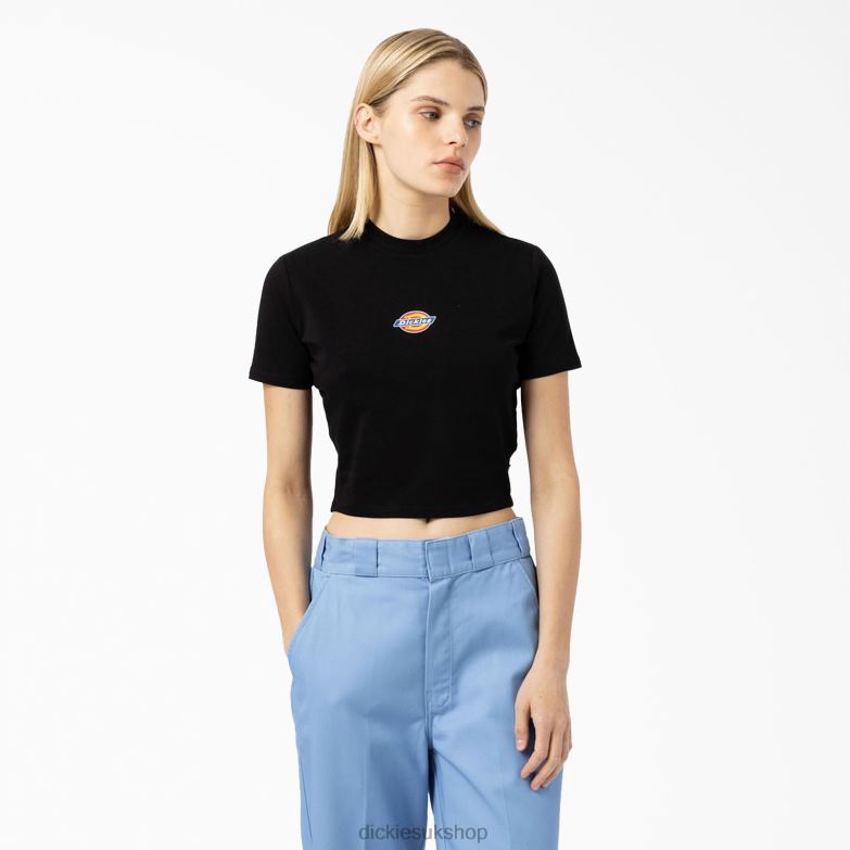 Maple Valley Logo Cropped T-Shirt Women Dickies Black (KBK) 88T842097 Apparel