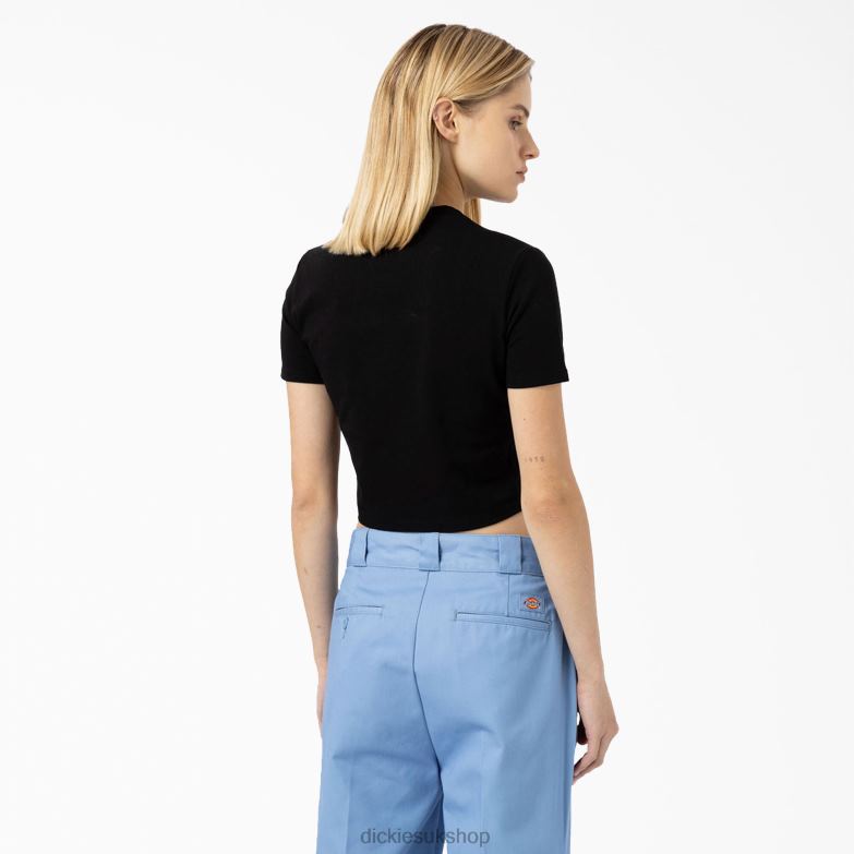 Maple Valley Logo Cropped T-Shirt Women Dickies Black (KBK) 88T842097 Apparel