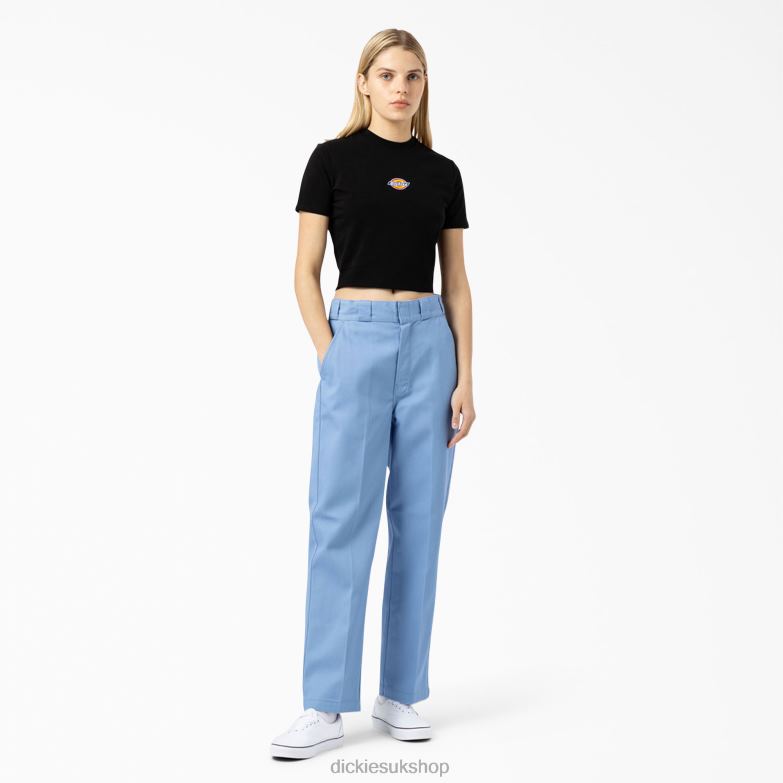 Maple Valley Logo Cropped T-Shirt Women Dickies Black (KBK) 88T842097 Apparel