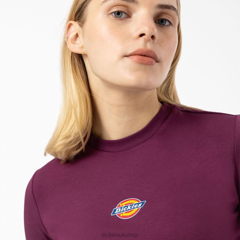 Maple Valley Logo Cropped T-Shirt Women Dickies Grape Wine (GW9) 88T842095 Apparel