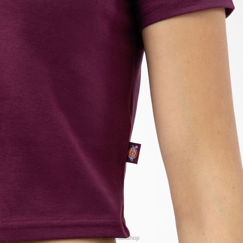 Maple Valley Logo Cropped T-Shirt Women Dickies Grape Wine (GW9) 88T842095 Apparel
