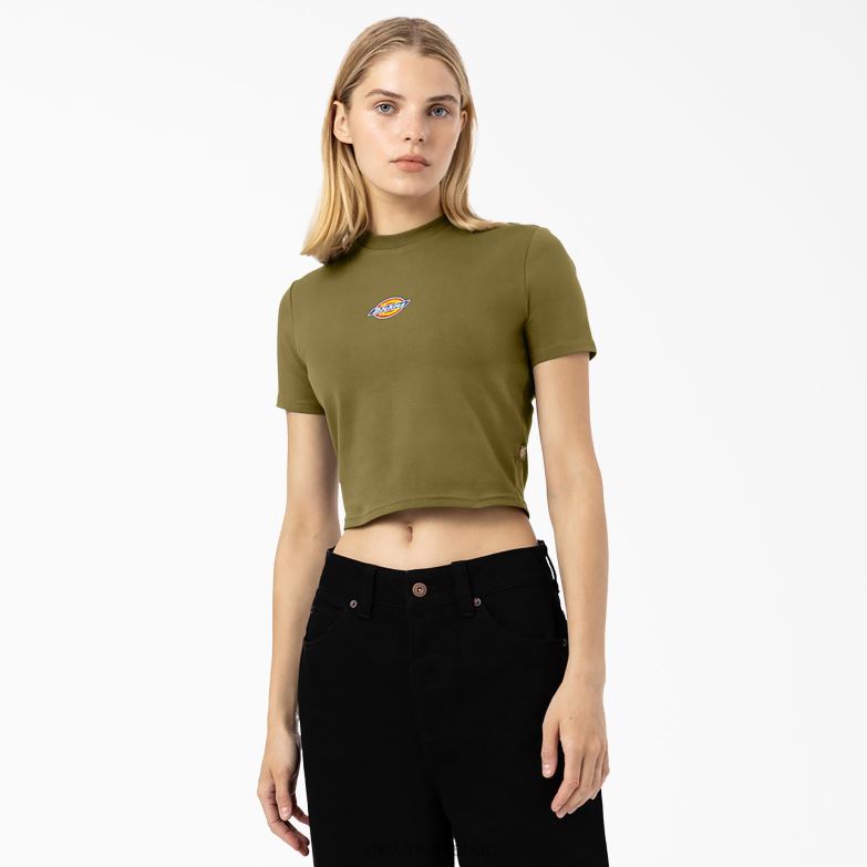 Maple Valley Logo Cropped T-Shirt Women Dickies Green Moss (G2M) 88T842096 Apparel