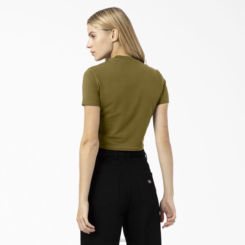 Maple Valley Logo Cropped T-Shirt Women Dickies Green Moss (G2M) 88T842096 Apparel