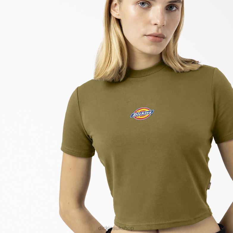 Maple Valley Logo Cropped T-Shirt Women Dickies Green Moss (G2M) 88T842096 Apparel