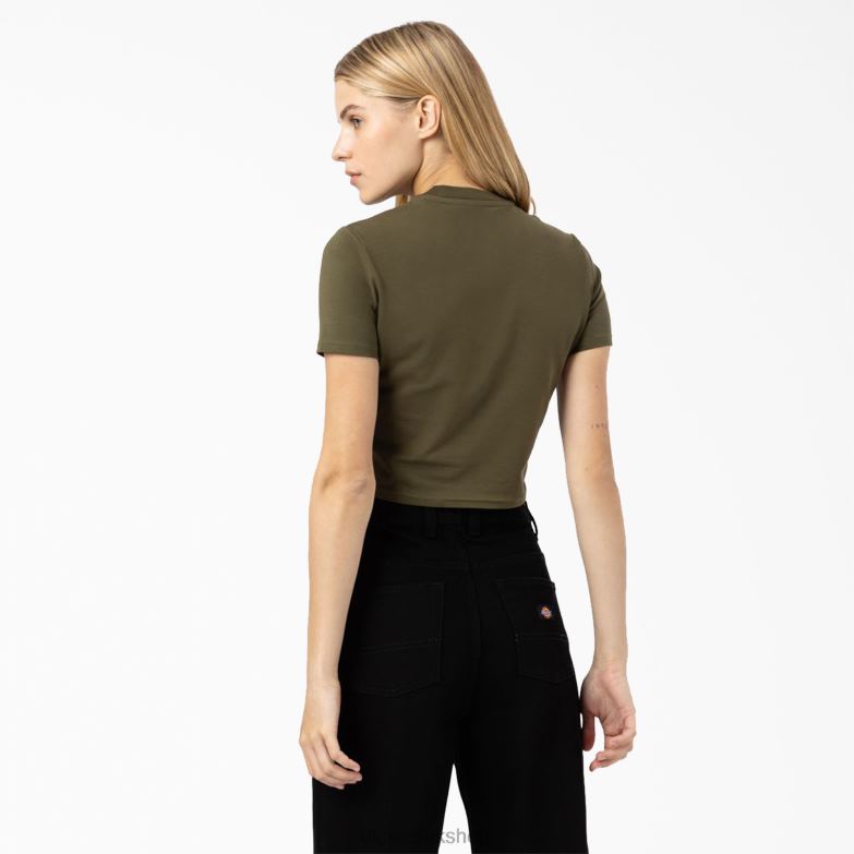 Maple Valley Logo Cropped T-Shirt Women Dickies Military Green (ML) 88T842098 Apparel