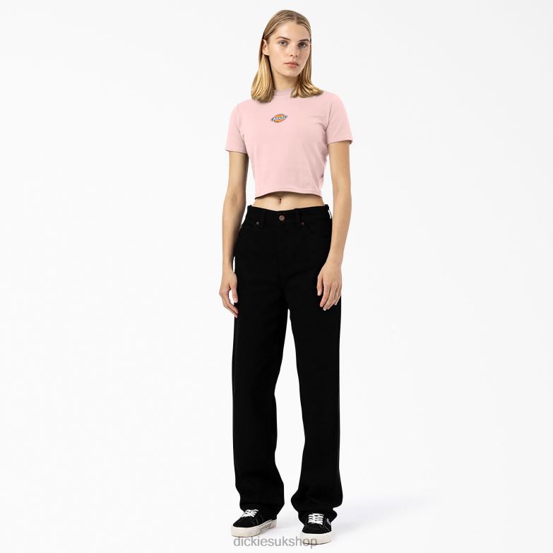 Maple Valley Logo Cropped T-Shirt Women Dickies Pink (PK) 88T842099 Apparel