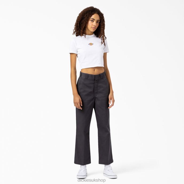 Maple Valley Logo Cropped T-Shirt Women Dickies White (WH) 88T842100 Apparel