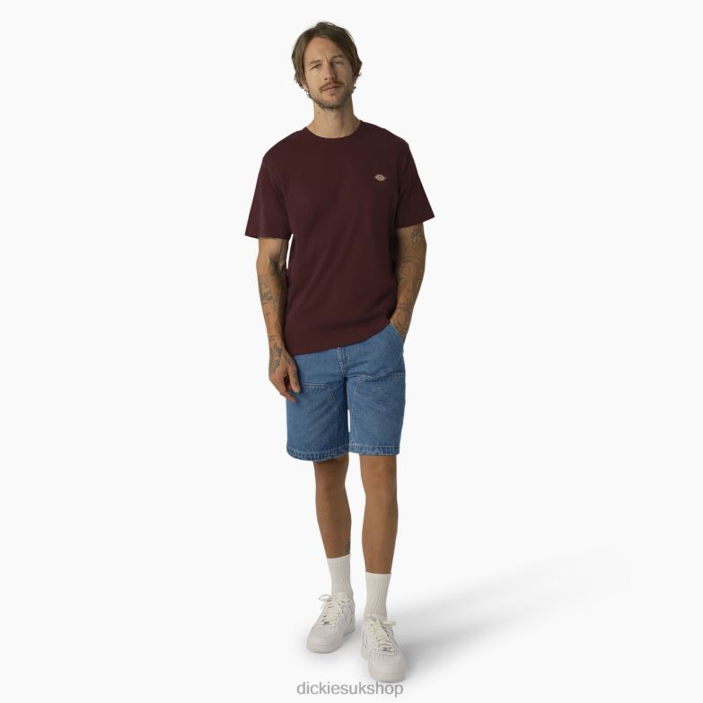 Mapleton Short Sleeve T-Shirt Men Dickies Maroon (MR) 88T84820 Apparel